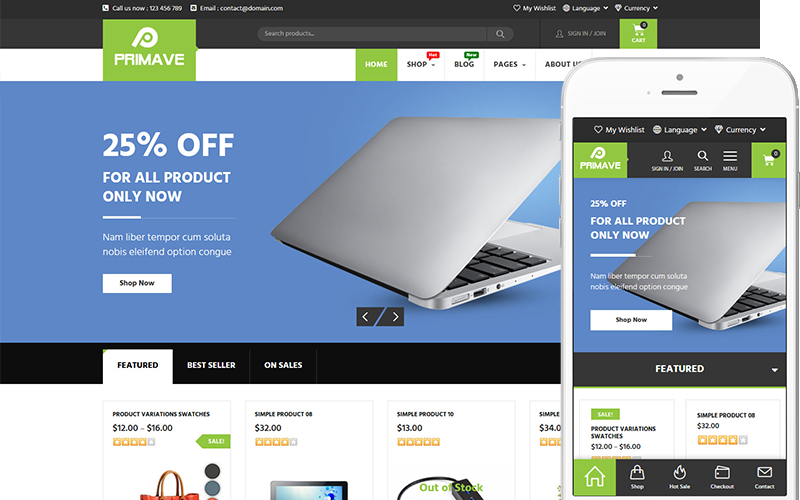Primave – 多用途 主题 WooCommerce 主题