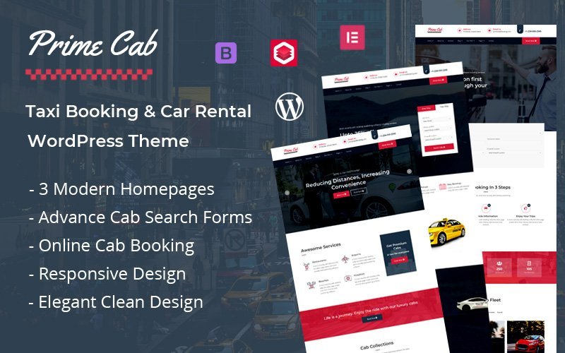 Prime Cab – 出租车预订和汽车租赁WordPress主题