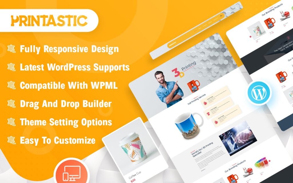 Printastic – 3D Printing Shop Woocommerce Theme 是一个专门为打印店设计的 WooCommerce 主题。
