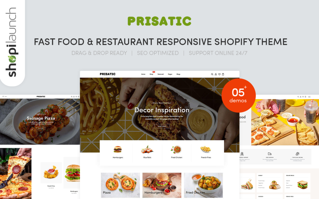 Prisatic – 快餐和餐厅响应式Shopify主题