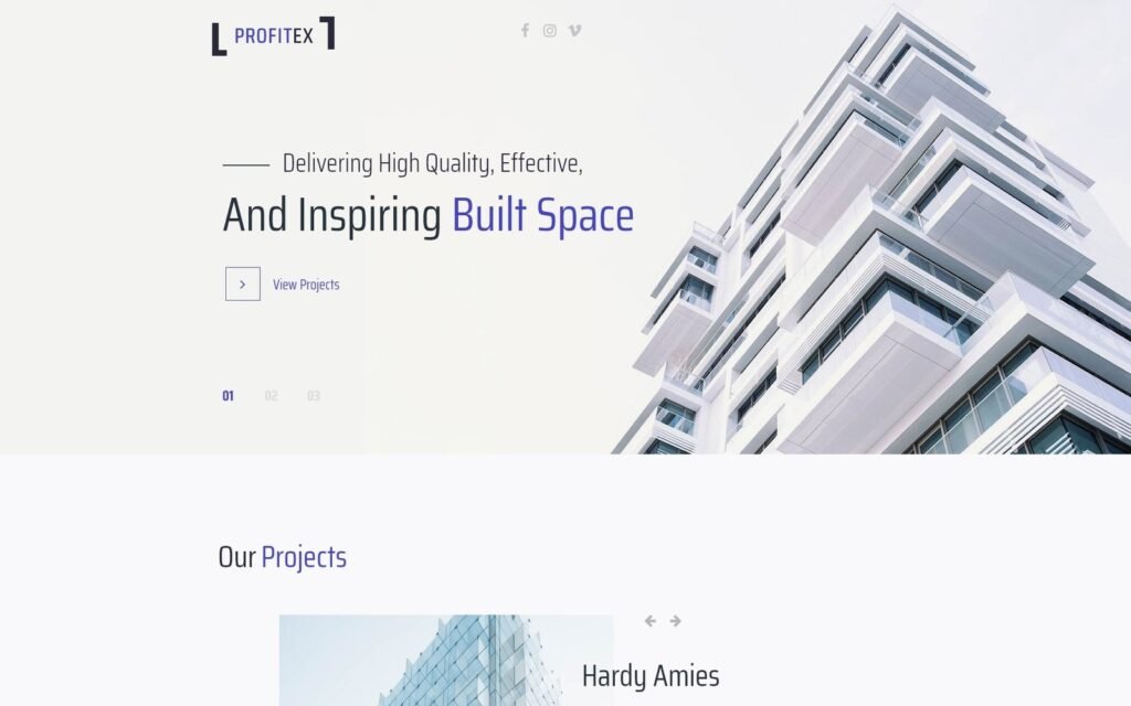 Profitex – 明亮建筑代理WordPress Elementor主题