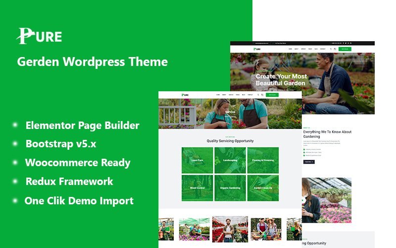 Pure – Garden 是一个 WordPress 主题，专为园艺相关的网站设计。