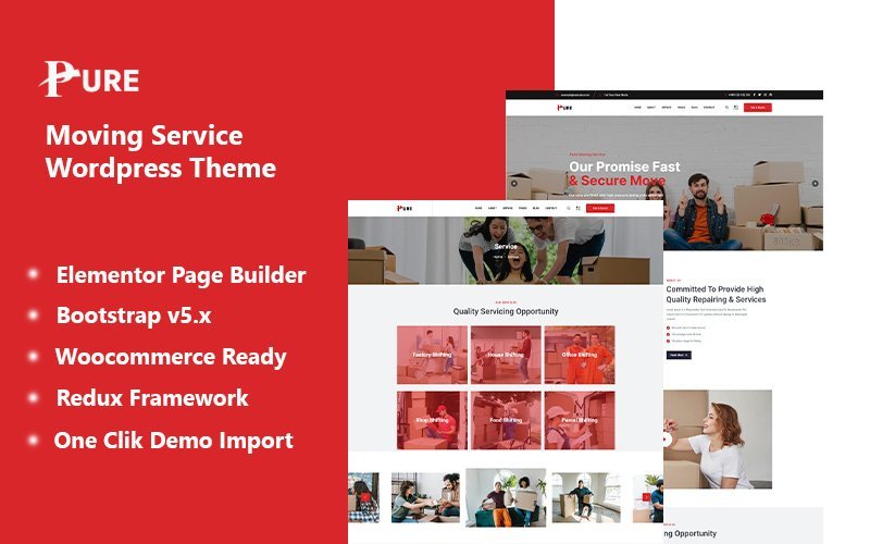 Pure – 搬家公司 WordPress 主题
