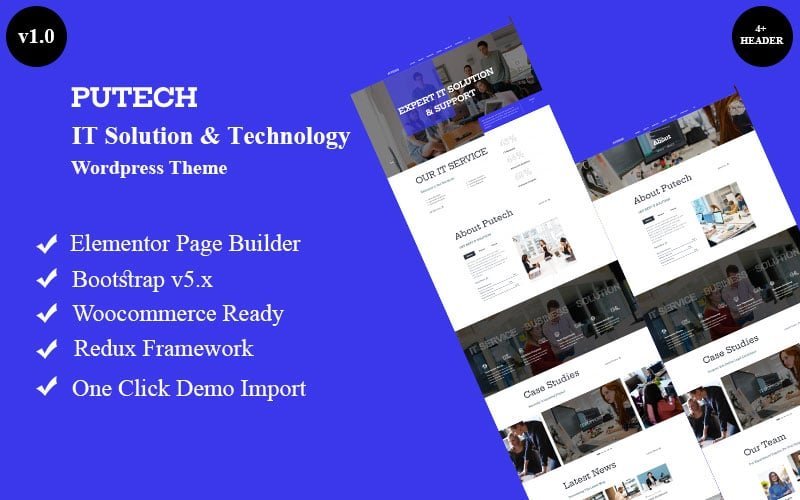 Putech – IT Solution & Technology是一个WordPress主题，用于IT解决方案和技术领域。