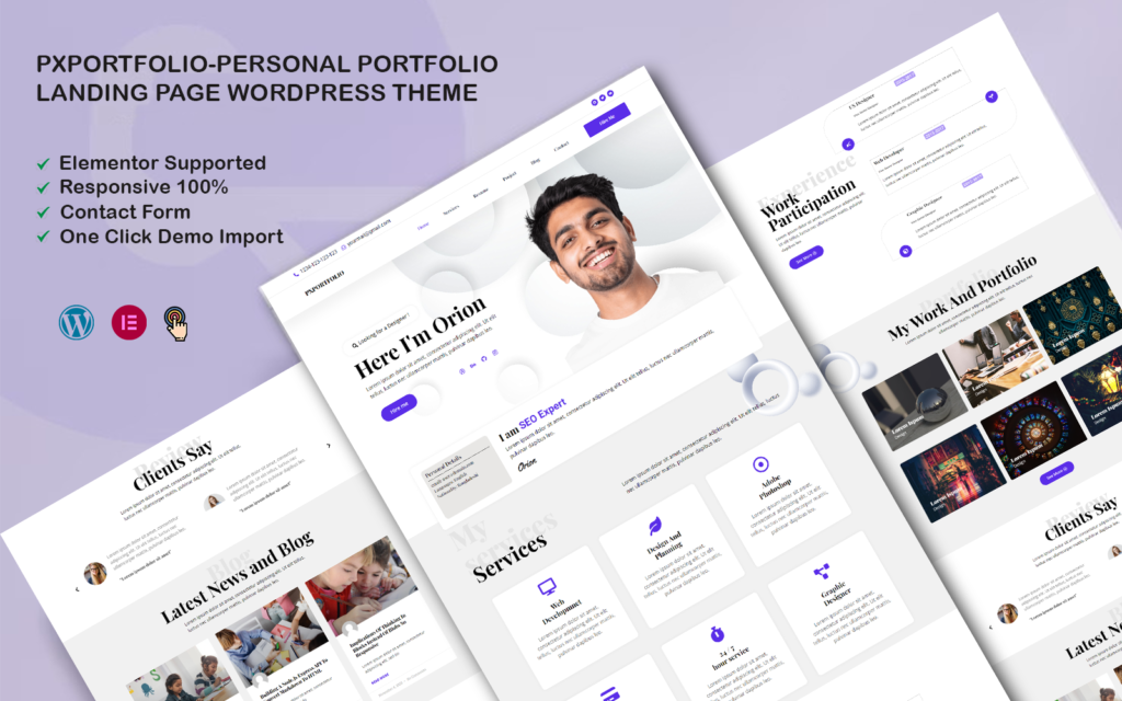 Pxportfolio – 个人作品集首页 WordPress 主题