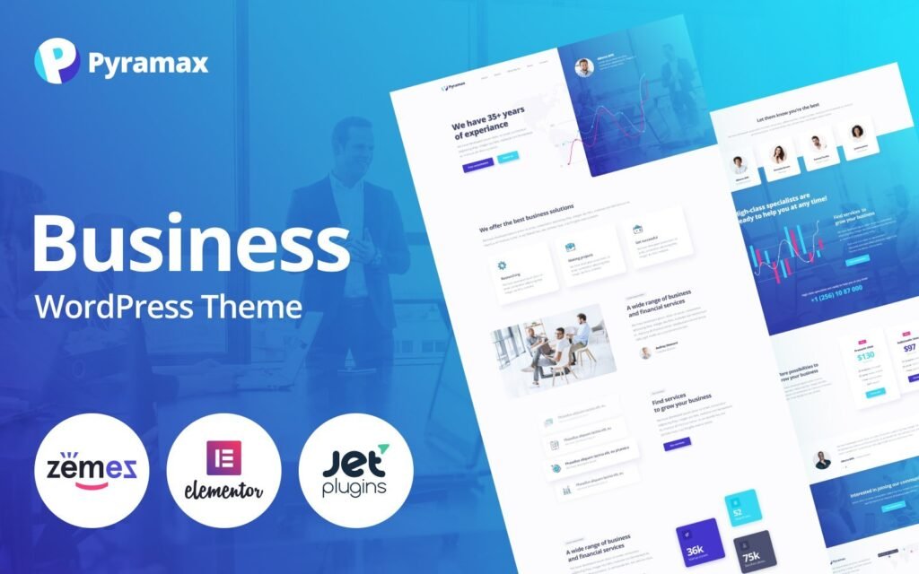 Pyramax – 顾问经典WordPress Elementor主题