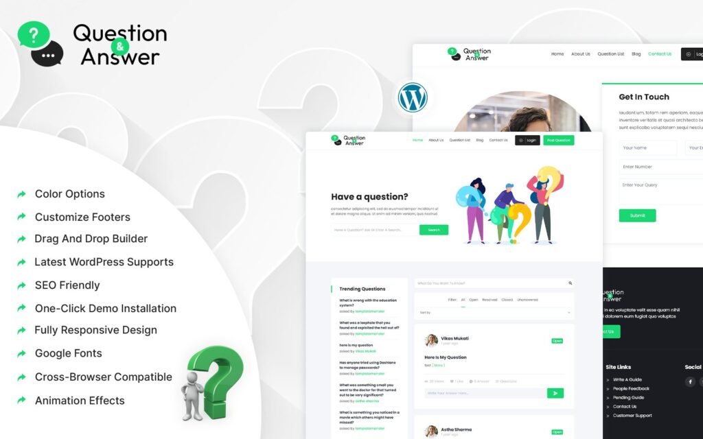 Q&A – 问题和答案 WordPress 主题