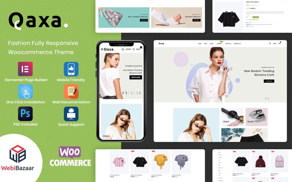 Qaxa – 时尚响应式商店 WooCommerce 主题