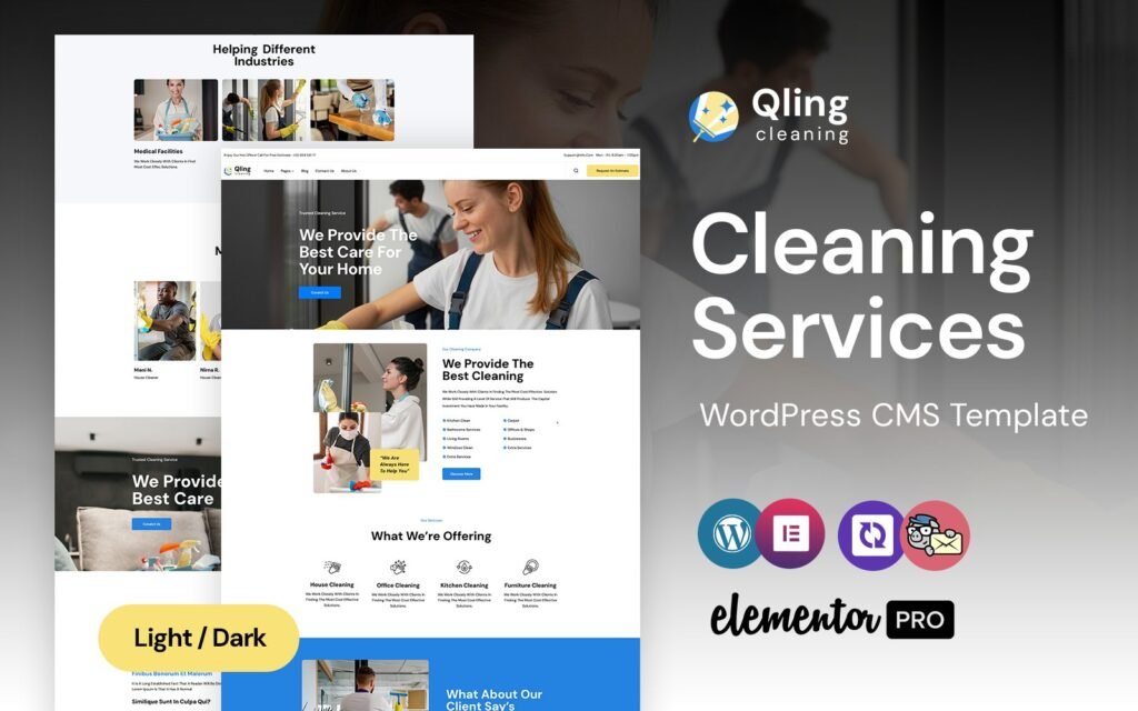 Qling – 清洁服务 WordPress Elementor 主题