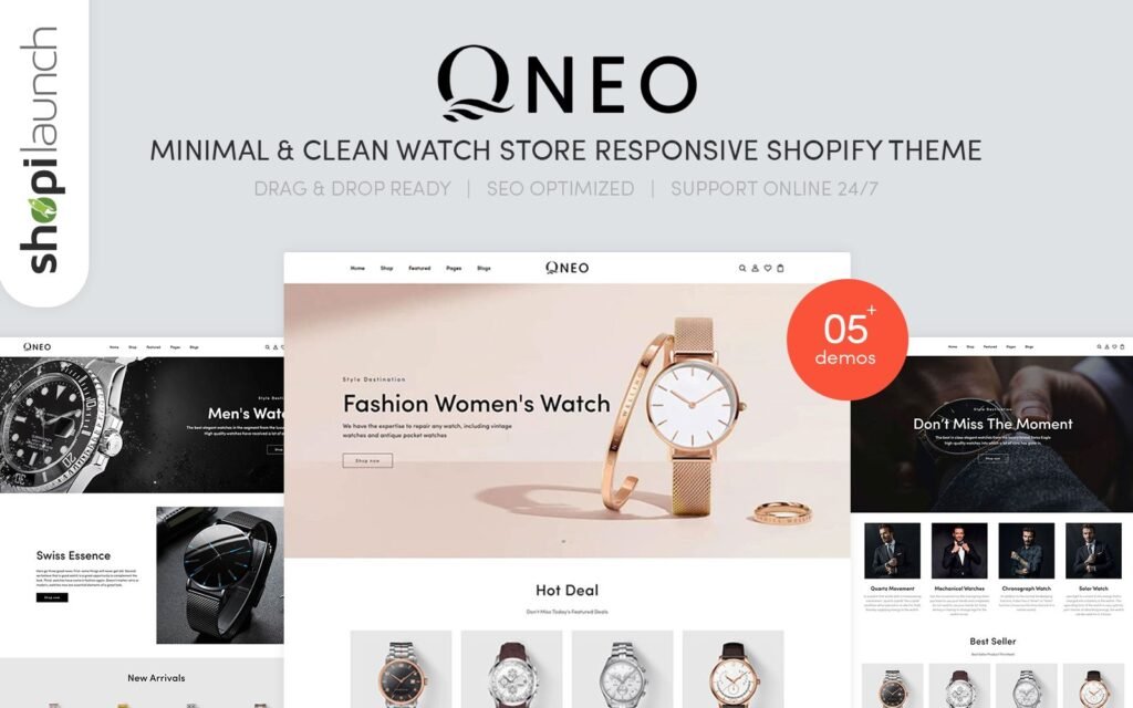 Qnea-极简与干净的手表商店Shopify主题
