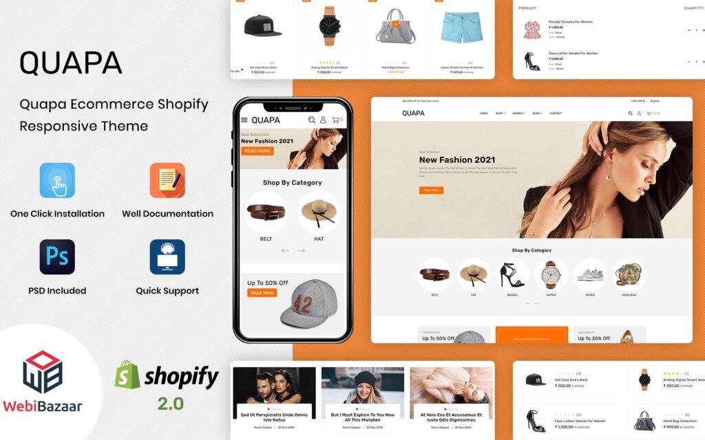 Quapa-服装和时尚多用途响应式高级Shopify主题