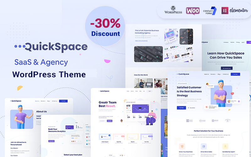 QuickSpace – SaaS 和 代理 WordPress 主题