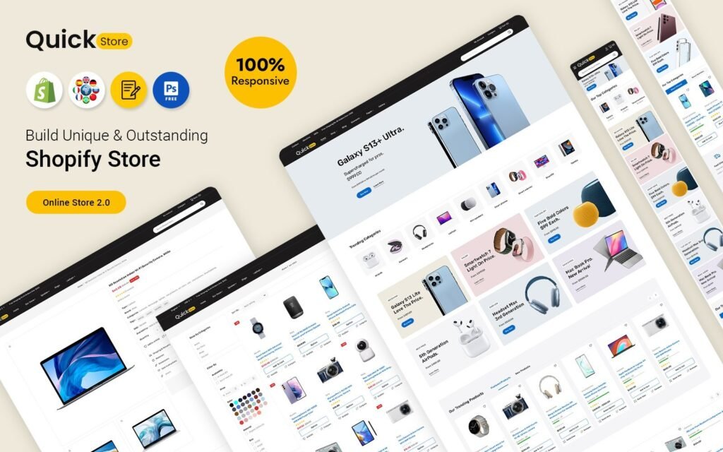 Quickstore – 一个多用途 Shopify 商店的 Mega Shop