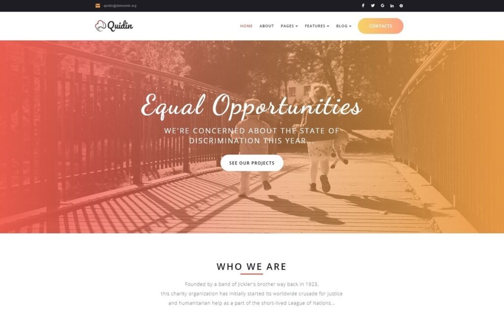 Quidin – 慈善机构全响应式 WordPress 主题