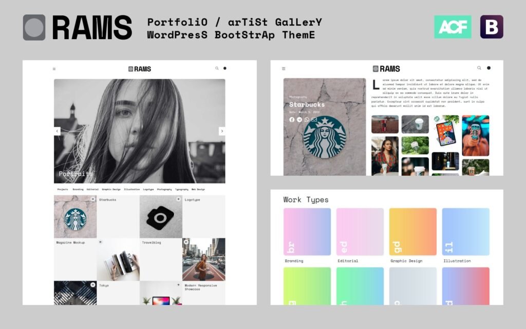 RAMS – 作品集艺术家画廊WordPress主题