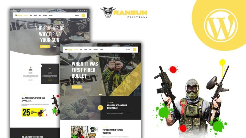 Rangun Paintball And Extreme Sports 是一个 WordPress 主题，专门设计用于涂鸦和极限运动。