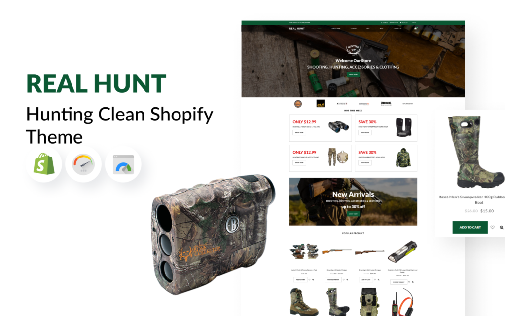 Real Hunt – 狩猎干净的Shopify主题