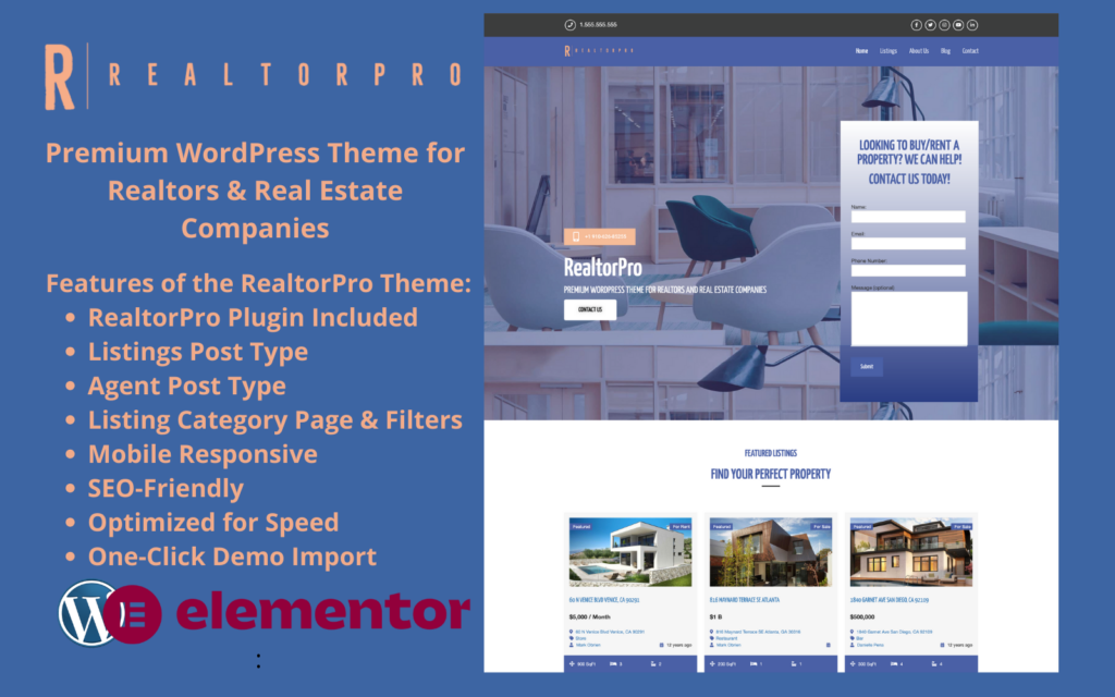 RealtorPro – 用于房地产的高级WordPress主题