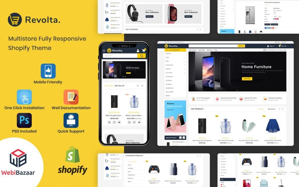 Revolta -极简现代多商店Shopify主题