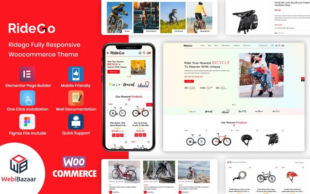 RideGo – 自行车和摩托车 Elementor WordPress 主题