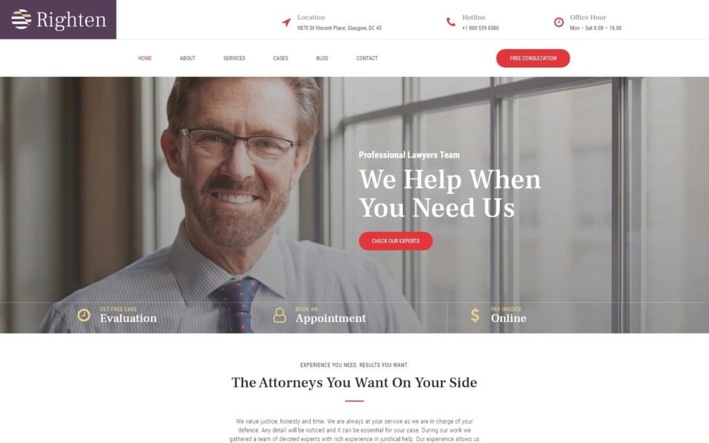 Righten – 咨询服务 WordPress Elementor 主题