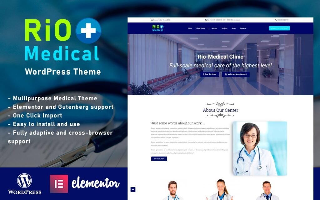 Rio-Medical – 医疗中心首页WordPress主题