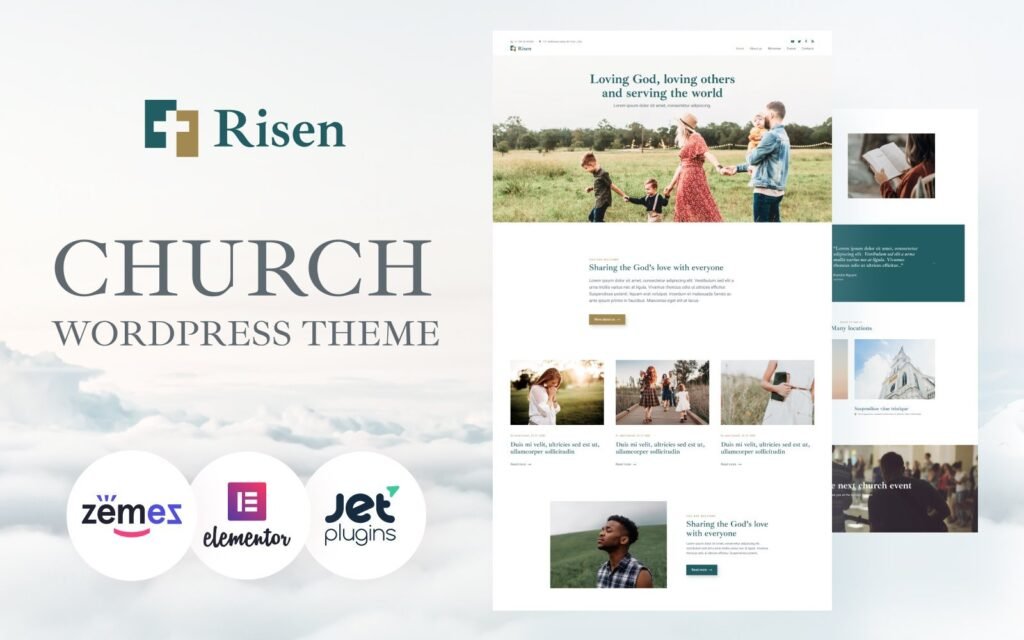 Risen – 一个简洁的基于 WordPress 的教堂主题WordPress主题