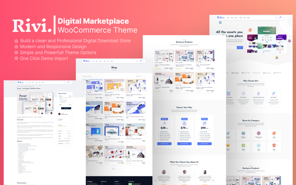 Rivi – 数字市场 WooCommerce 主题