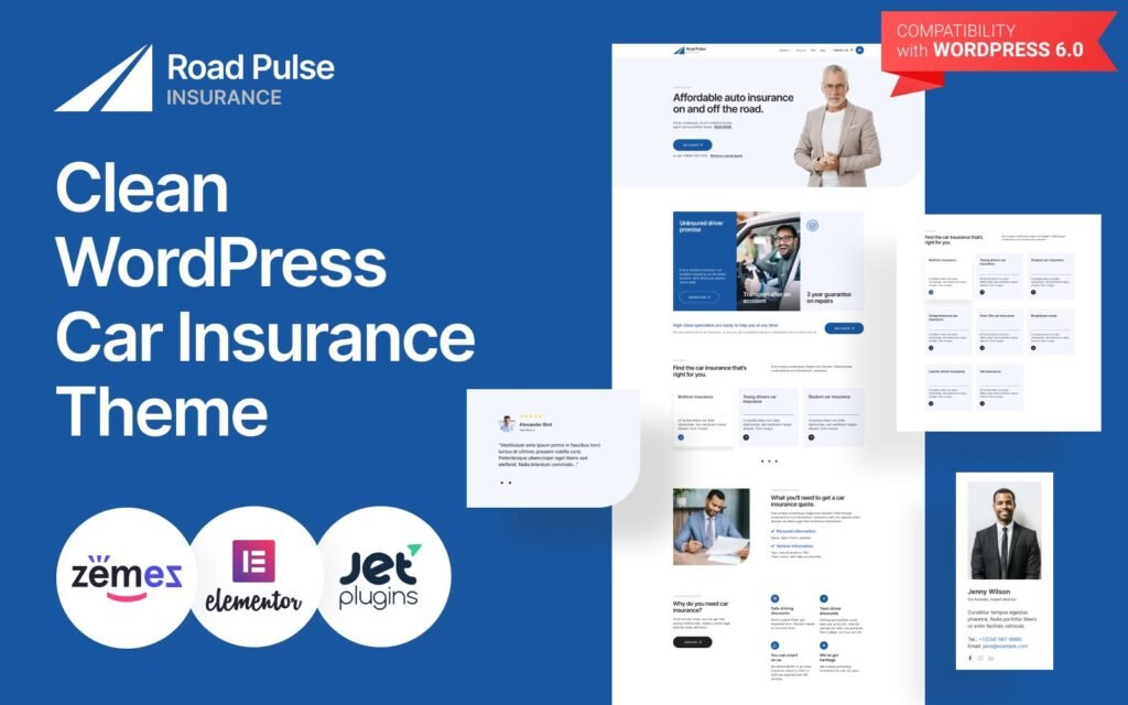 Road Pulse – 干净的WordPress汽车保险主题