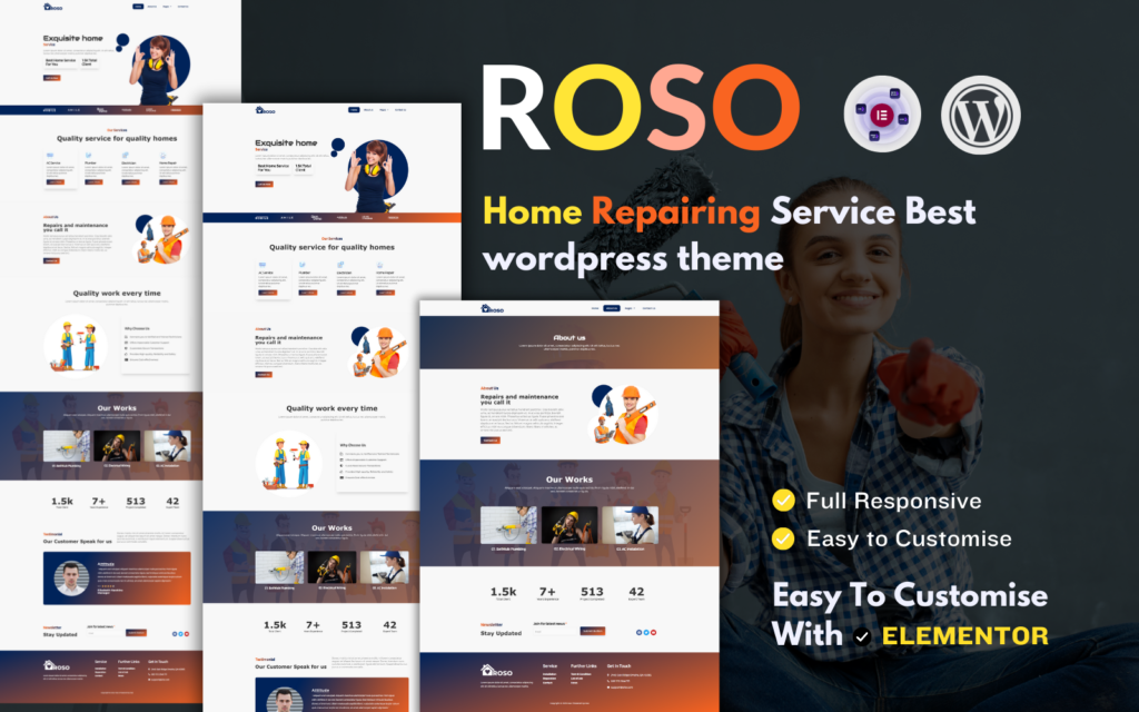 Roso优质家庭维修服务 – WordPress主题