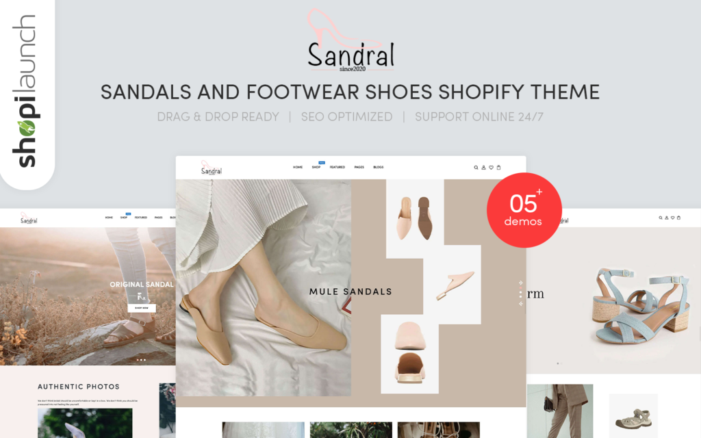Sandral – 凉鞋和鞋类 Shopify 主题