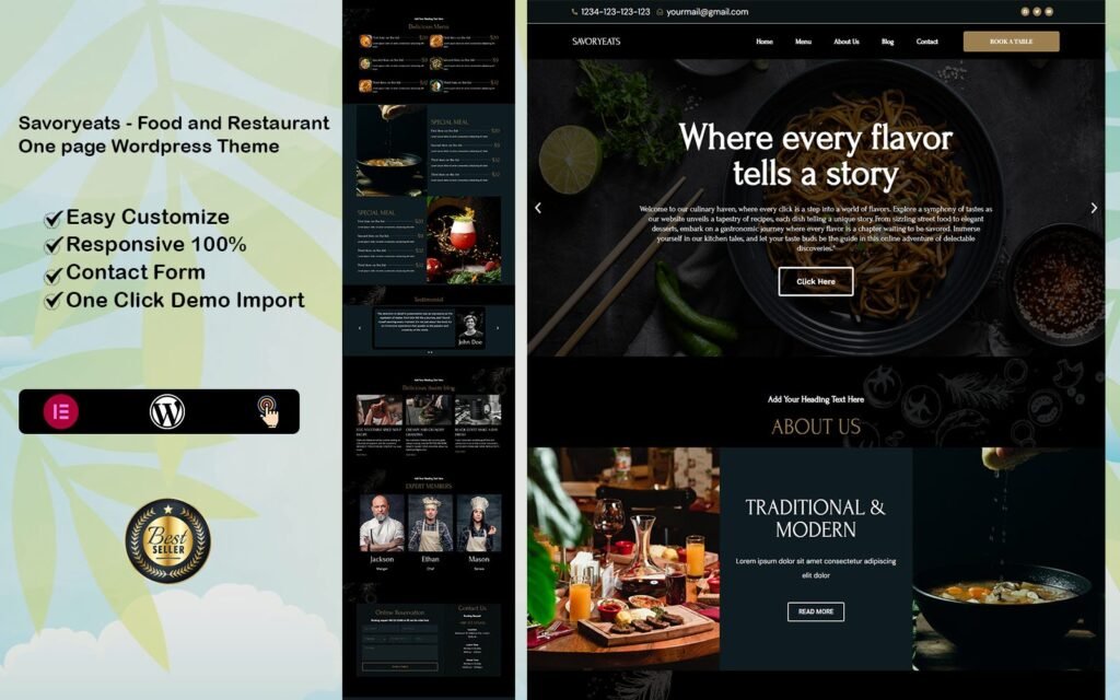Savoryeats – 食品和餐厅WordPress主题