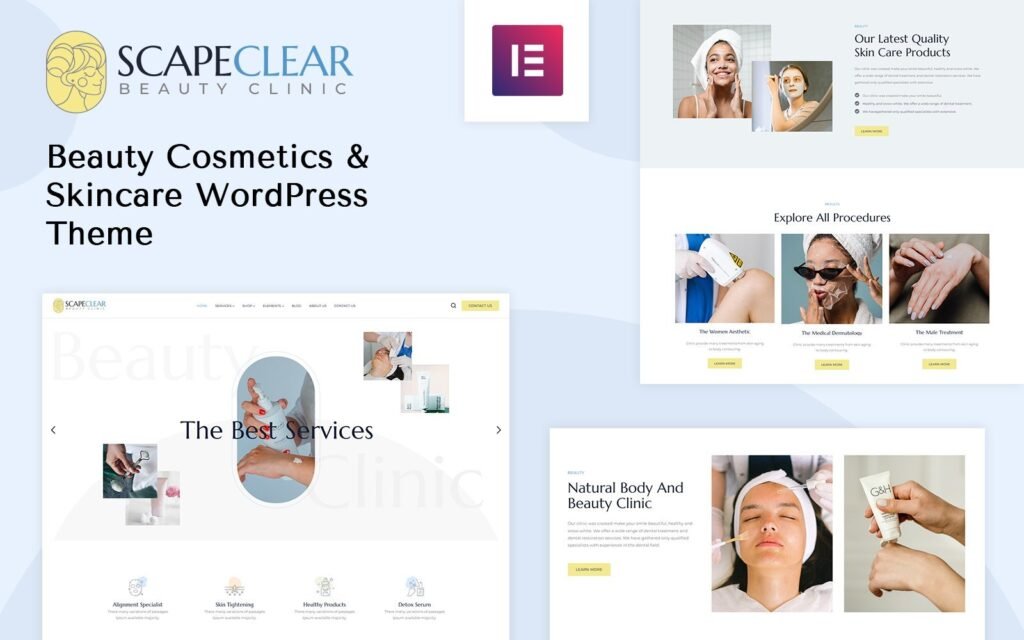 Scapeclear是一个WordPress主题，专门设计用于化妆品和美容行业。