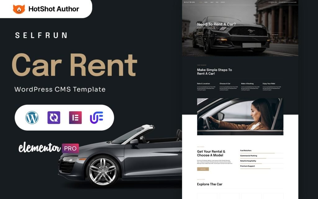 Selfrun – 汽车租赁WordPress Elementor主题