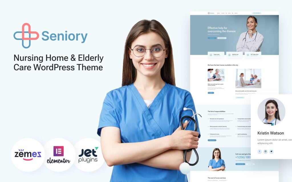Seniory – 护理之家和老年护理WordPress Elementor主题