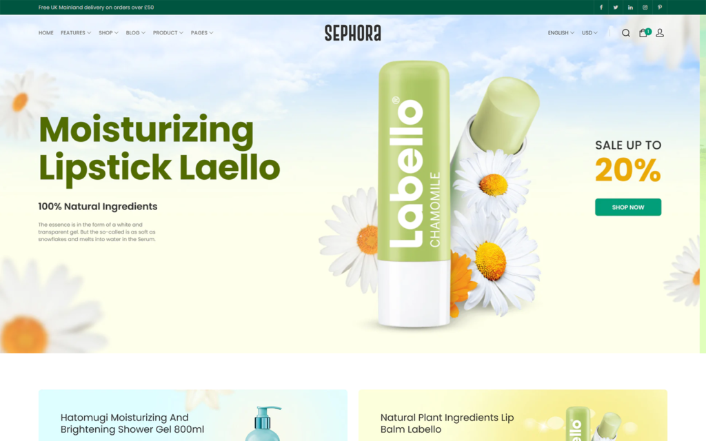 Sephora – Shopify 2.0 美妆化妆品主题