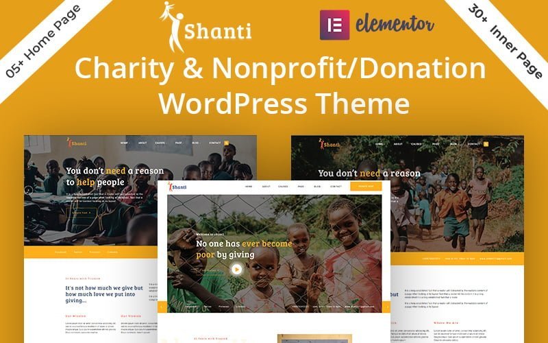 Shanti – 慈善与非营利组织/捐赠 WordPress 主题