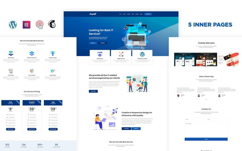 Simpleit – IT解决方案与业务服务WordPress主题