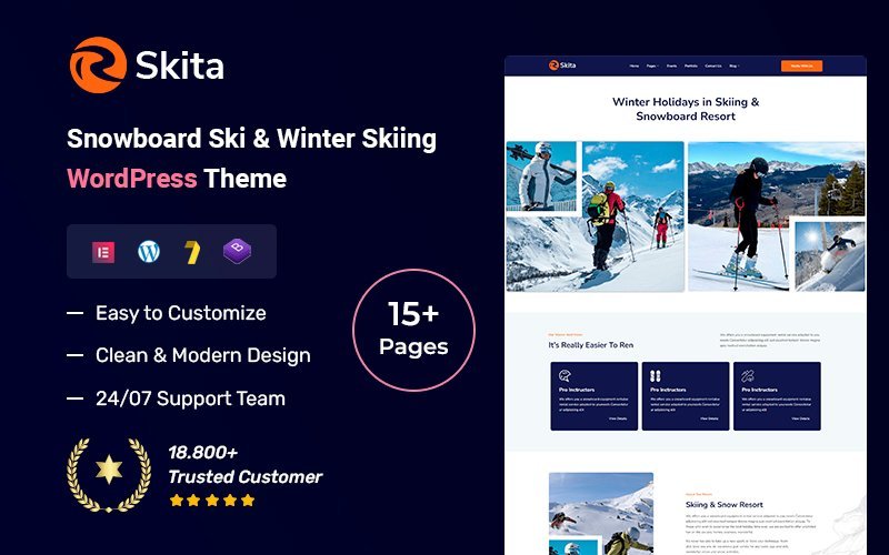 Skita – 雪板滑雪和冬季滑雪 WordPress 主题