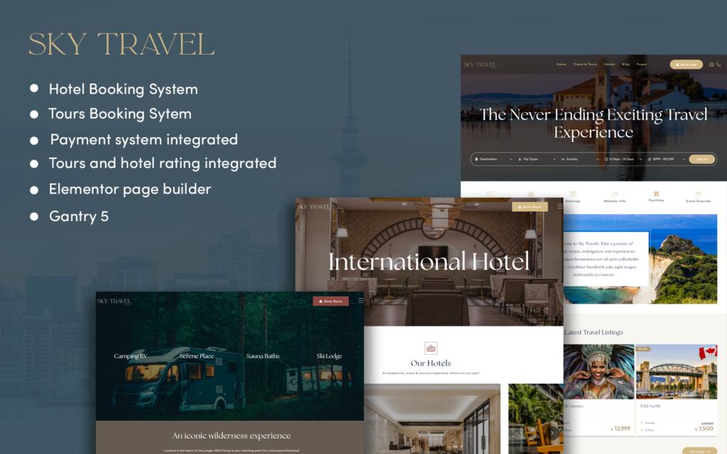 SkyTravel旅游旅行酒店预订WordPress主题