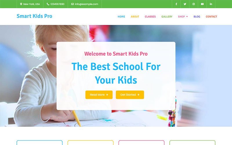 Smart Kids Pro 是一个为幼儿园设计的WordPress主题。