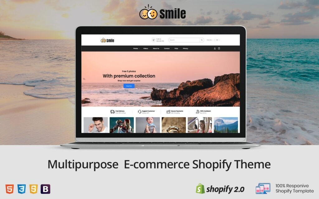 微笑视频摄影 – 数字目录打印 Shopify 2.0 主题