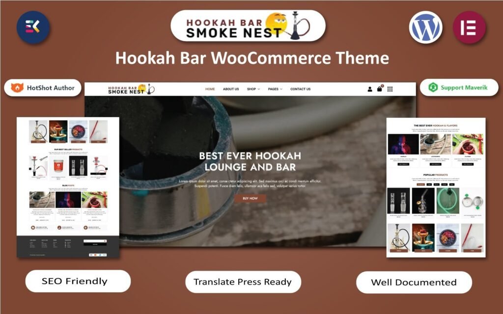 Smoke Nest – Hokkah Bar WordPress 主题