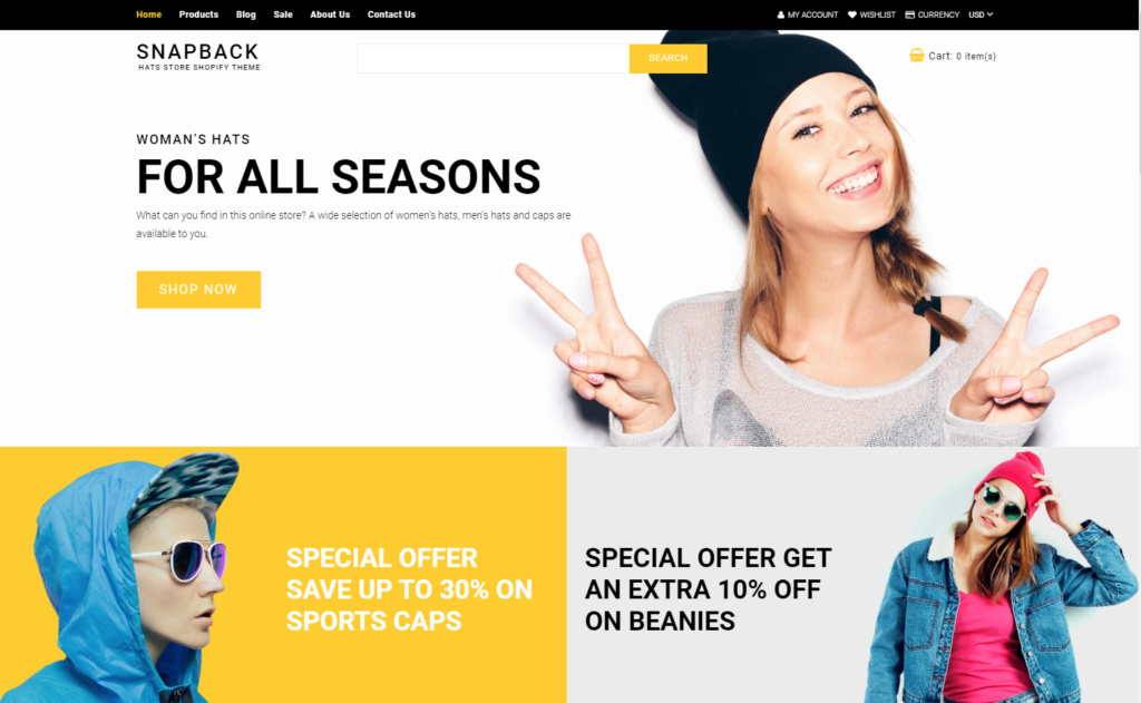 Snapback – 帽子店 Shopify 主题