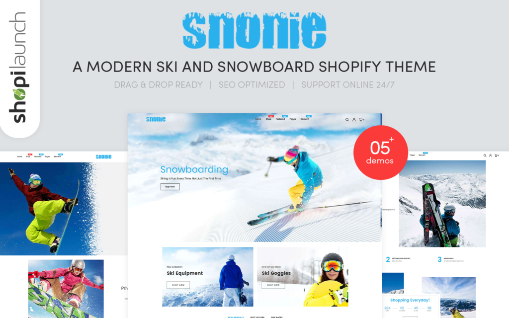 Snonie | 一款现代滑雪和单板滑雪的Shopify主题