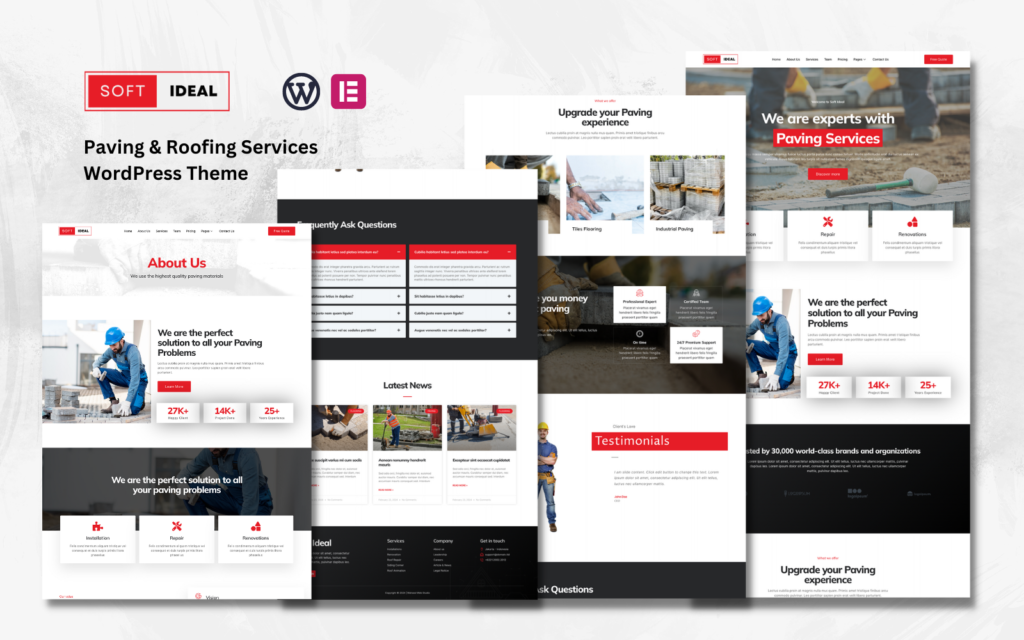 Soft Ideal Paving Services是一个WordPress主题，专为铺路服务公司而设计。