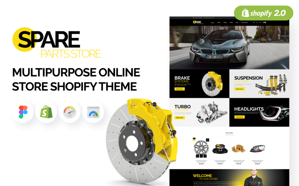 Spare – Auto Parts是一款专为汽车配件店设计的Shopify主题。