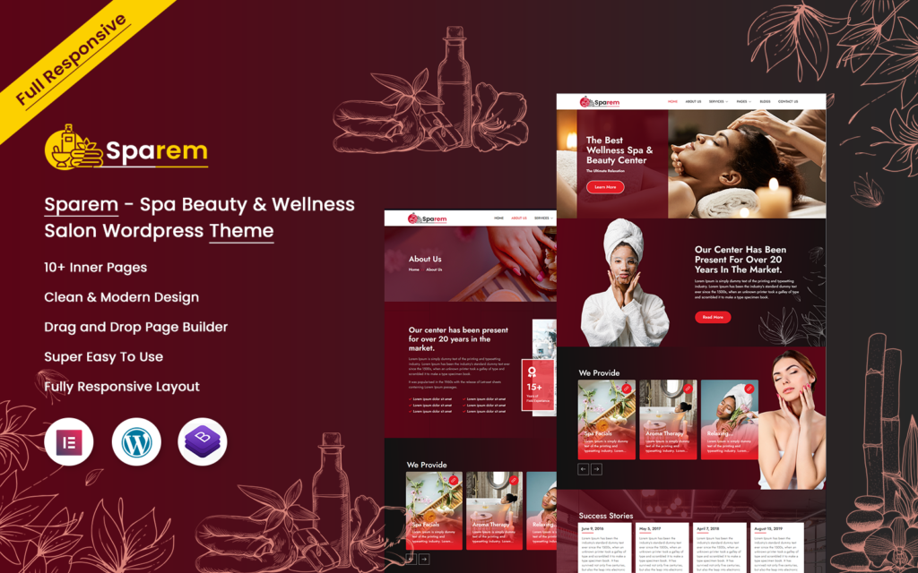 Sparem – Spa Beauty & Wellness Salon是一个WordPress主题，专门为美容和健康沙龙而设计。