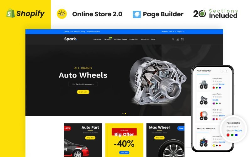 Spark Auto Parts Store Shopify 主题
