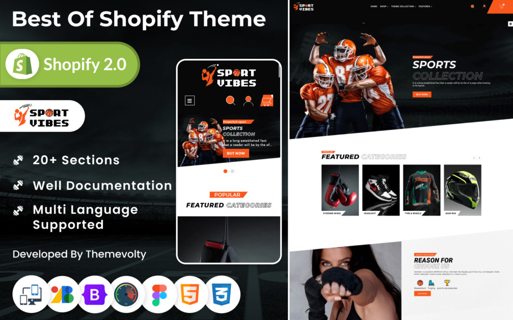Sport Vibes – 超级运动Shopify 2.0高级响应主题
